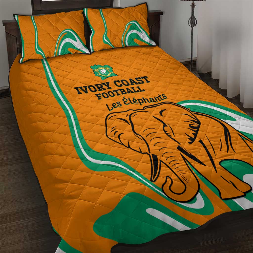 Ivory Coast Football Quilt Bed Set 2024 Go Champions Les Elephants LT14