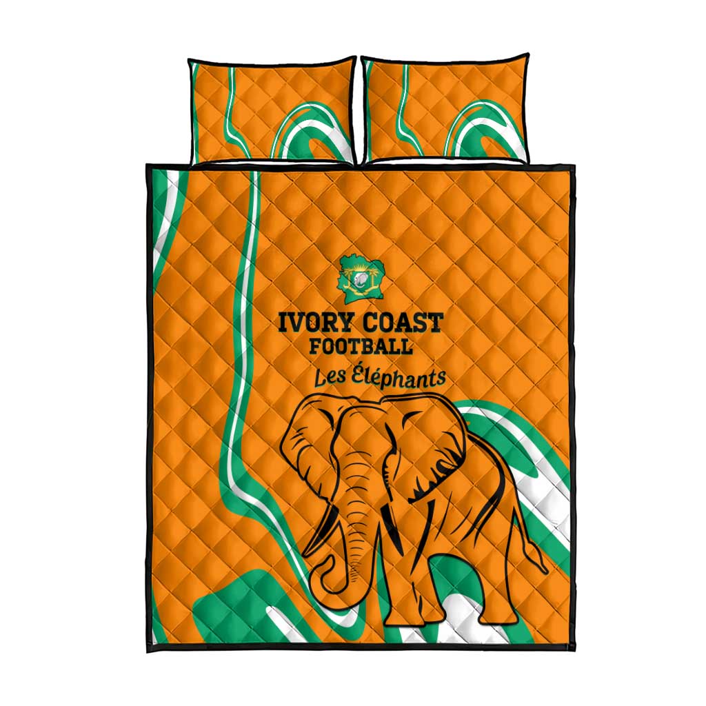 Ivory Coast Football Quilt Bed Set 2024 Go Champions Les Elephants LT14