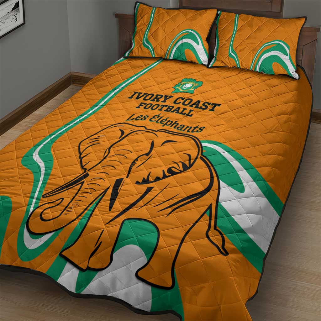 Ivory Coast Football Quilt Bed Set 2024 Go Champions Les Elephants LT14