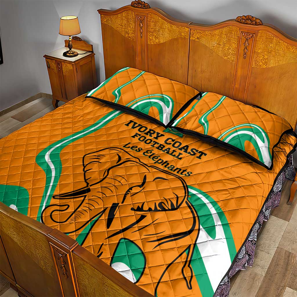 Ivory Coast Football Quilt Bed Set 2024 Go Champions Les Elephants LT14