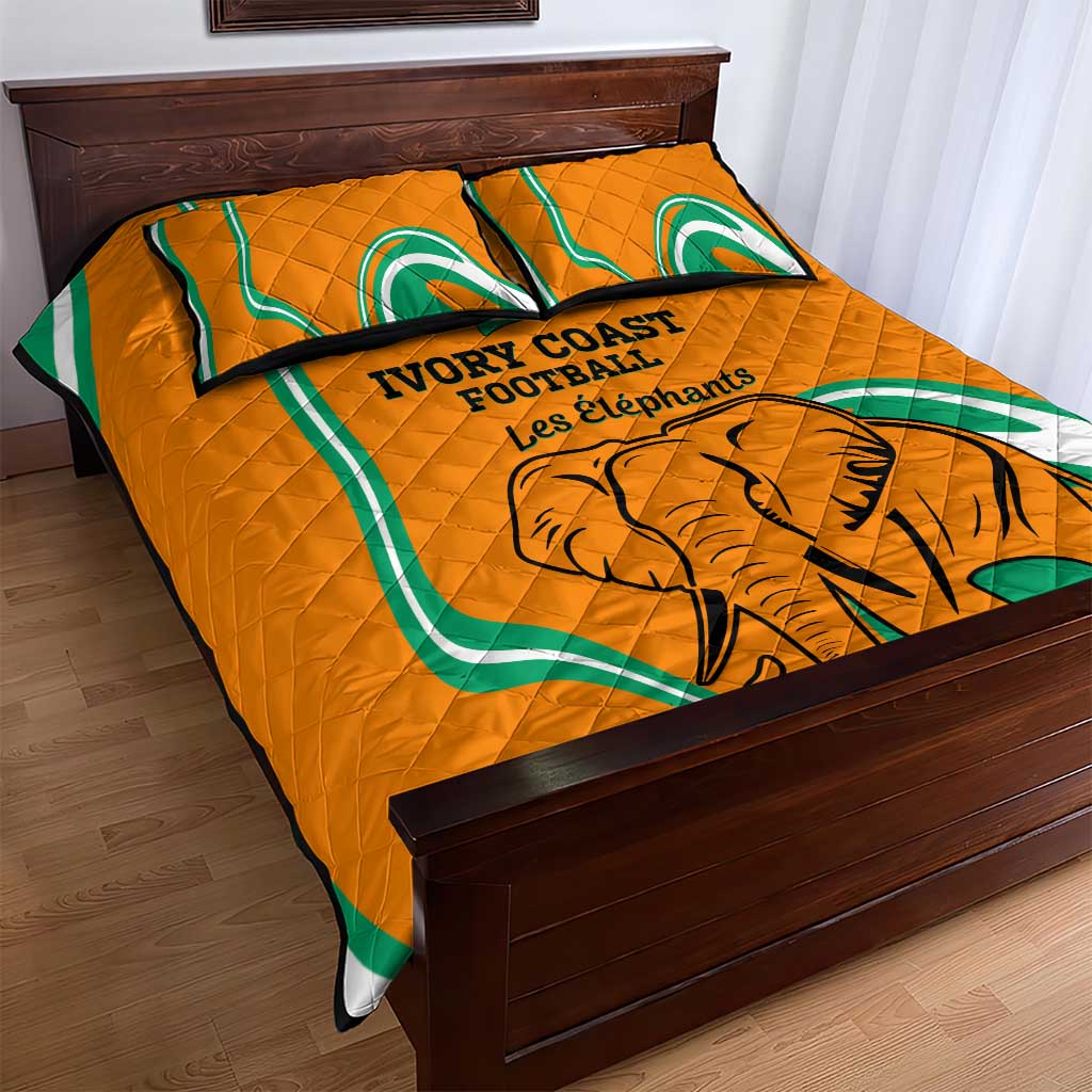 Ivory Coast Football Quilt Bed Set 2024 Go Champions Les Elephants LT14