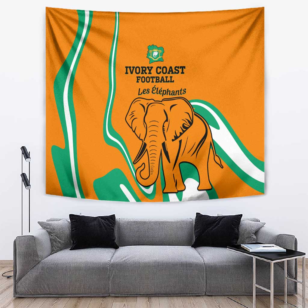 Ivory Coast Football Tapestry 2024 Go Champions Les Elephants LT14