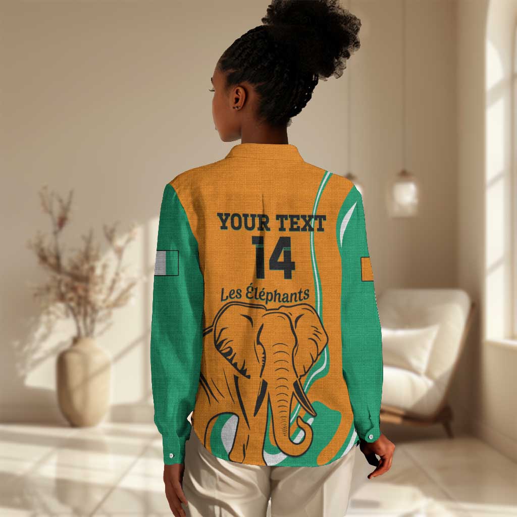 Custom Ivory Coast Football Women Casual Shirt 2024 Go Champions Les Elephants LT14