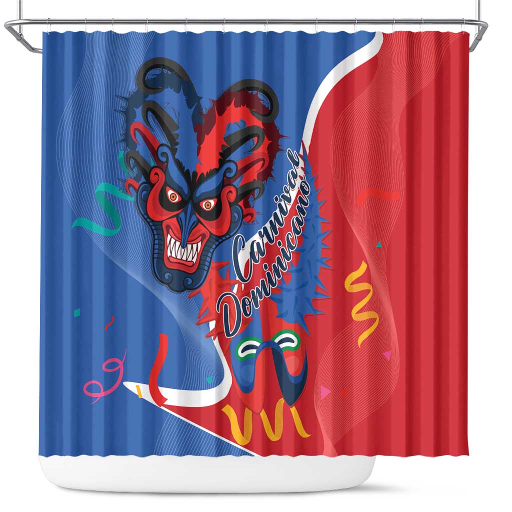 Carnival Dominicano Shower Curtain Dominican Republic Diablos Cojuelos Mask LT14