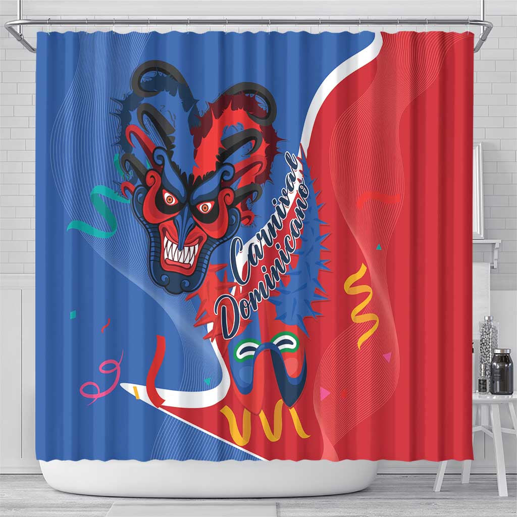 Carnival Dominicano Shower Curtain Dominican Republic Diablos Cojuelos Mask LT14