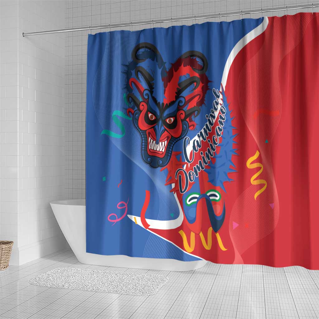 Carnival Dominicano Shower Curtain Dominican Republic Diablos Cojuelos Mask LT14
