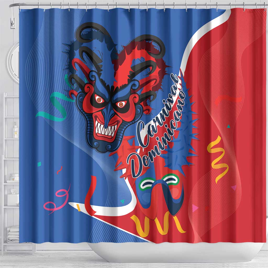 Carnival Dominicano Shower Curtain Dominican Republic Diablos Cojuelos Mask LT14