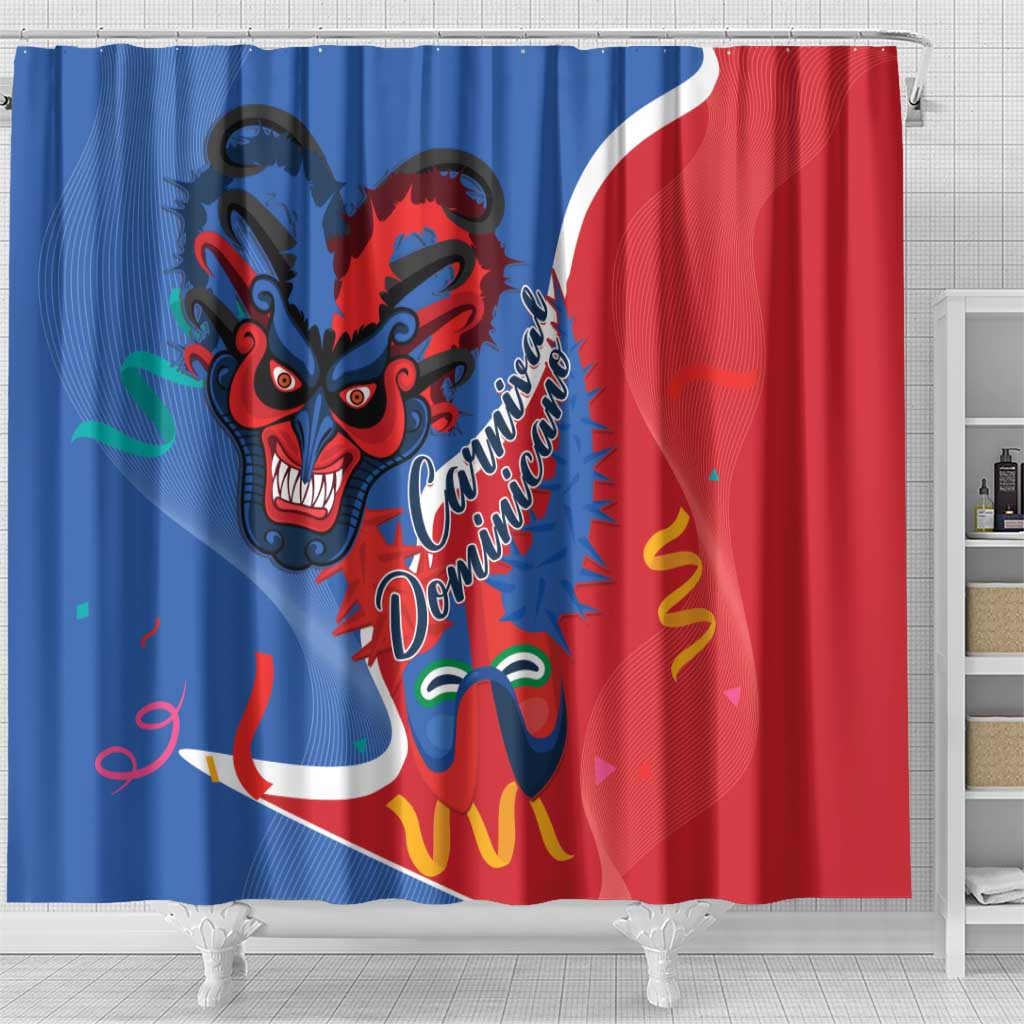 Carnival Dominicano Shower Curtain Dominican Republic Diablos Cojuelos Mask LT14