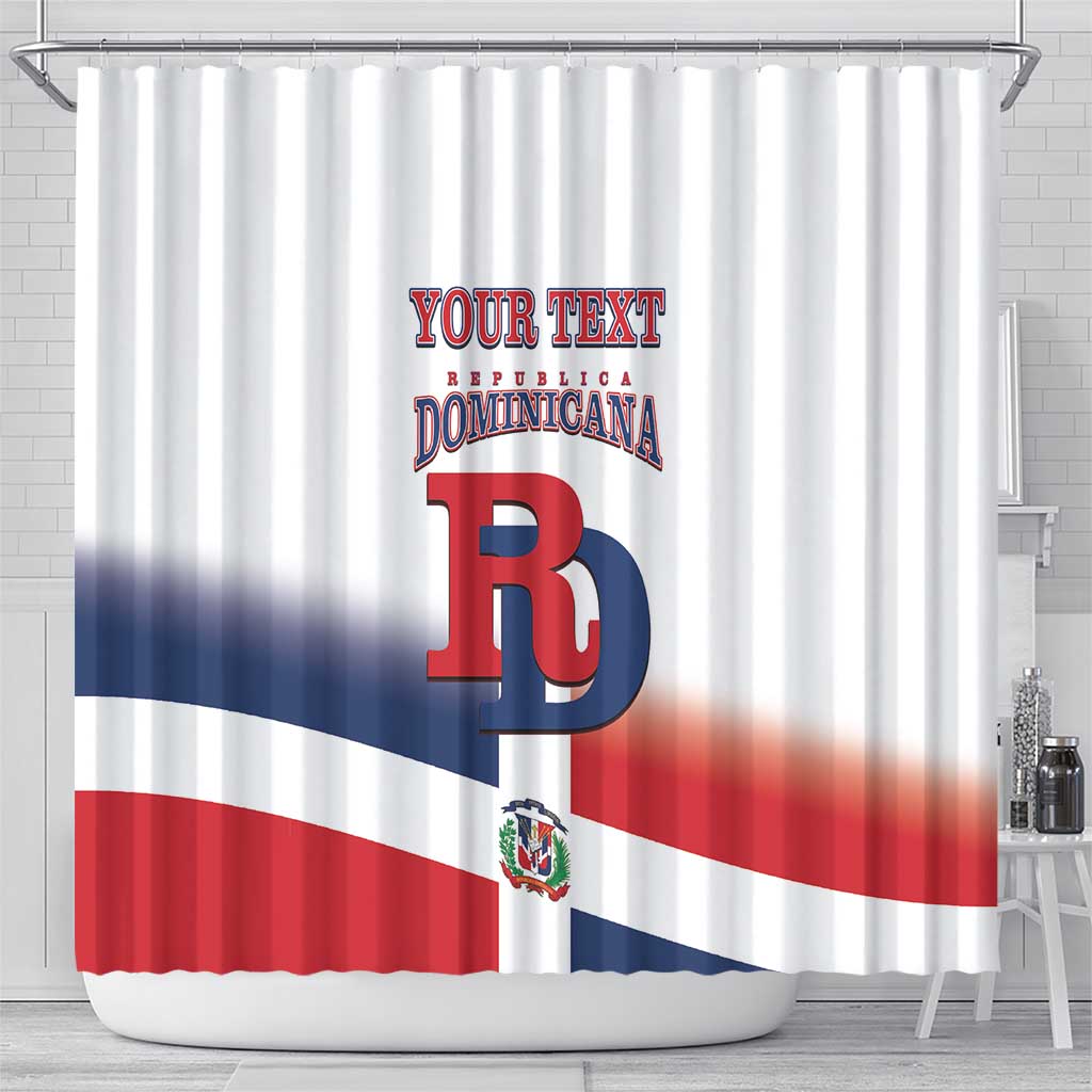 Custom Dominican Republic 2025 Baseball Shower Curtain Go Champions Flag Style LT14