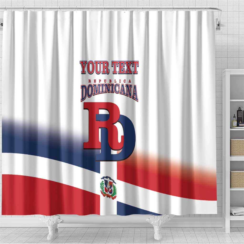 Custom Dominican Republic 2025 Baseball Shower Curtain Go Champions Flag Style LT14