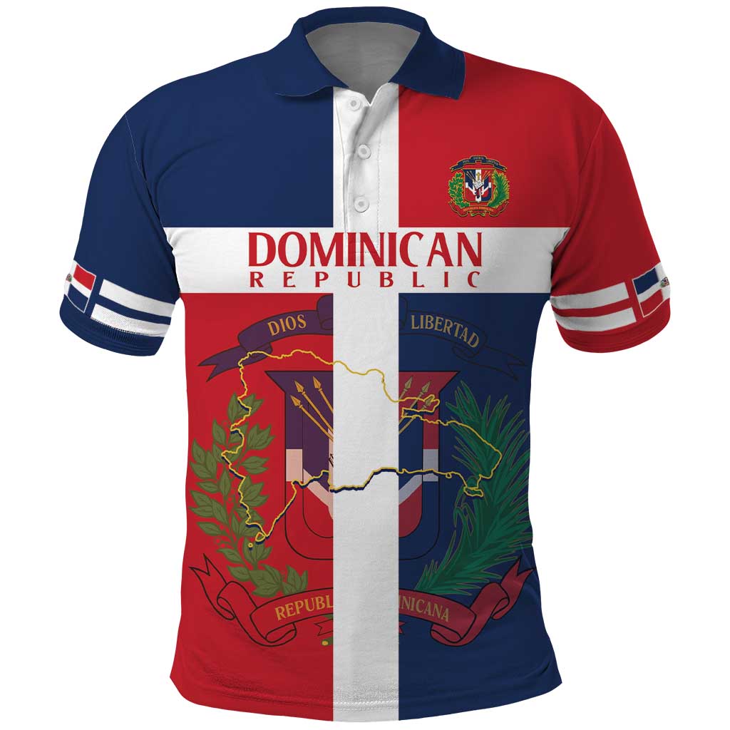 Custom Dominican Republic Football Polo Shirt Go Champions Flag Style LT14