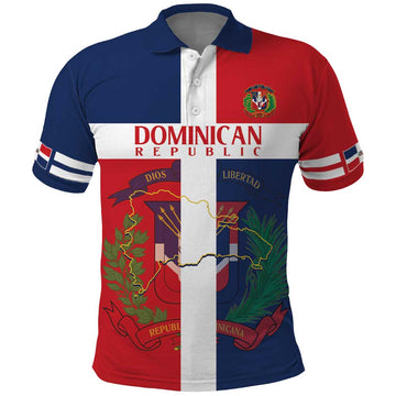 Custom Dominican Republic Football Polo Shirt Go Champions Flag Style LT14