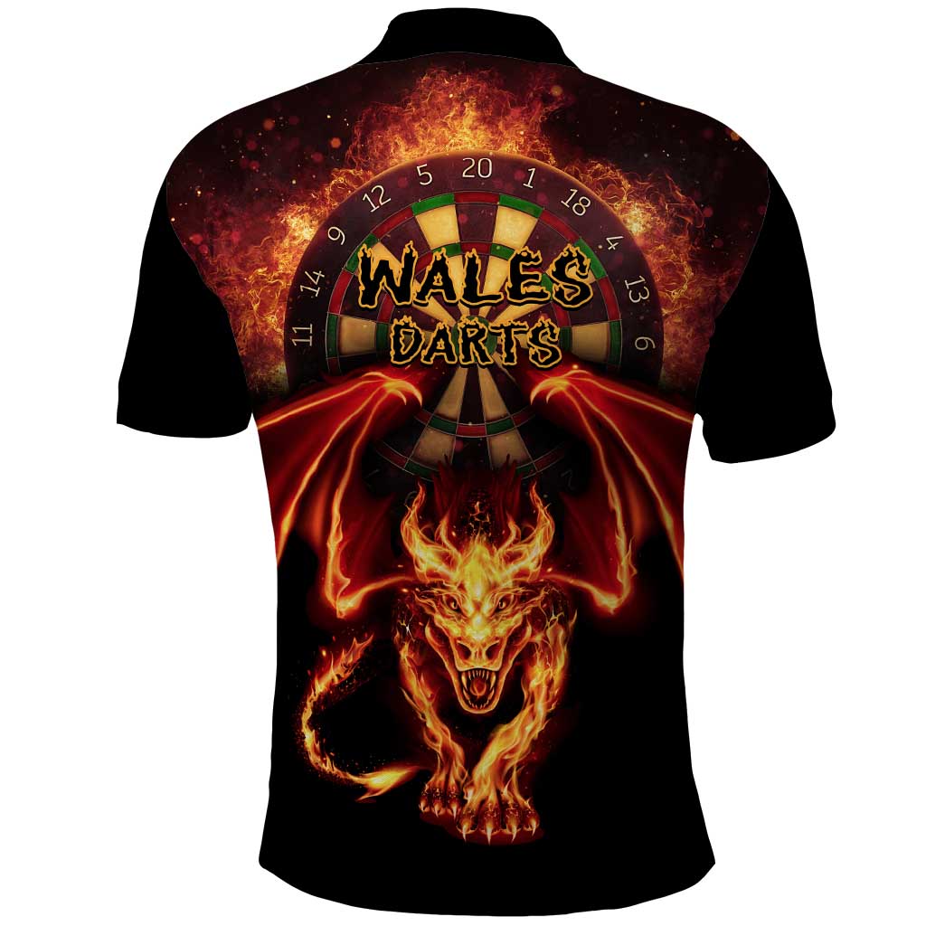 Cymru Am Byth Wales Darts Polo Shirt Go Welsh Flame Style LT14