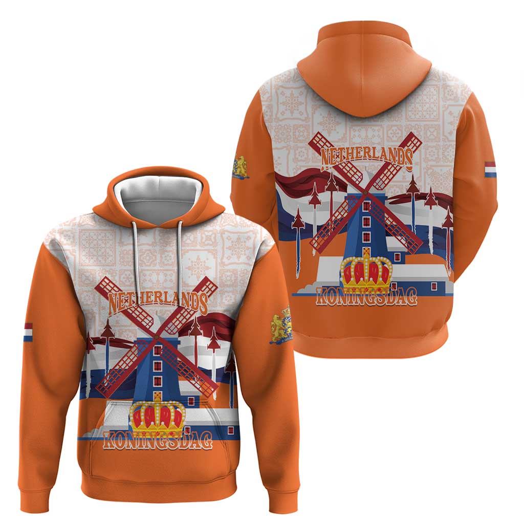 Netherlands King's Day Hoodie Windmill With Nederland Pattern LT14