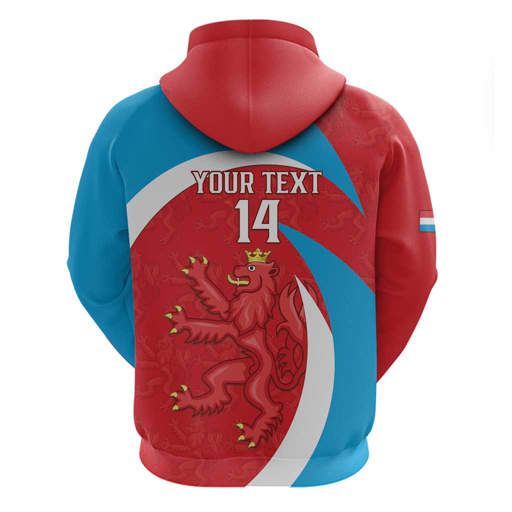 Custom Luxembourg Football Hoodie Allez Les Lions Rouges LT14