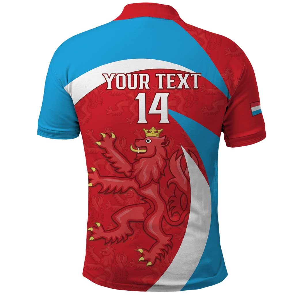 Custom Luxembourg Football Polo Shirt Allez Les Lions Rouges LT14