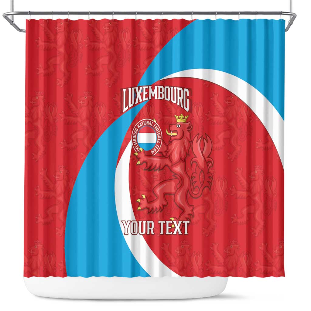 Custom Luxembourg Football Shower Curtain Allez Les Lions Rouges LT14