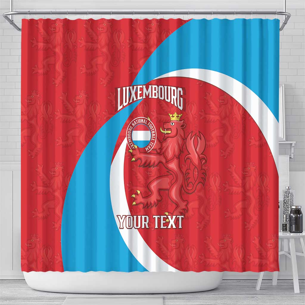 Custom Luxembourg Football Shower Curtain Allez Les Lions Rouges LT14