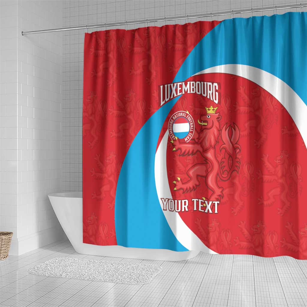 Custom Luxembourg Football Shower Curtain Allez Les Lions Rouges LT14