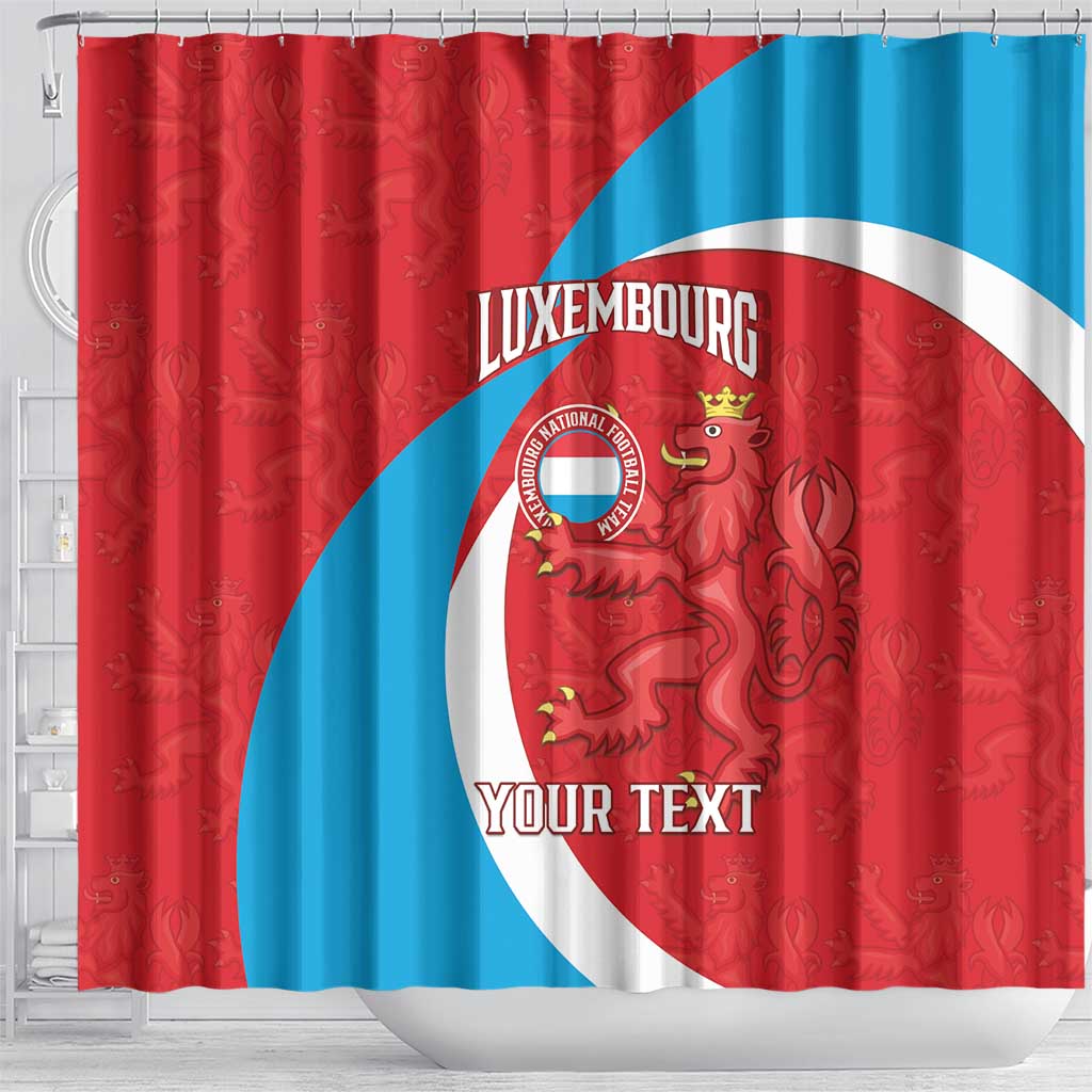 Custom Luxembourg Football Shower Curtain Allez Les Lions Rouges LT14