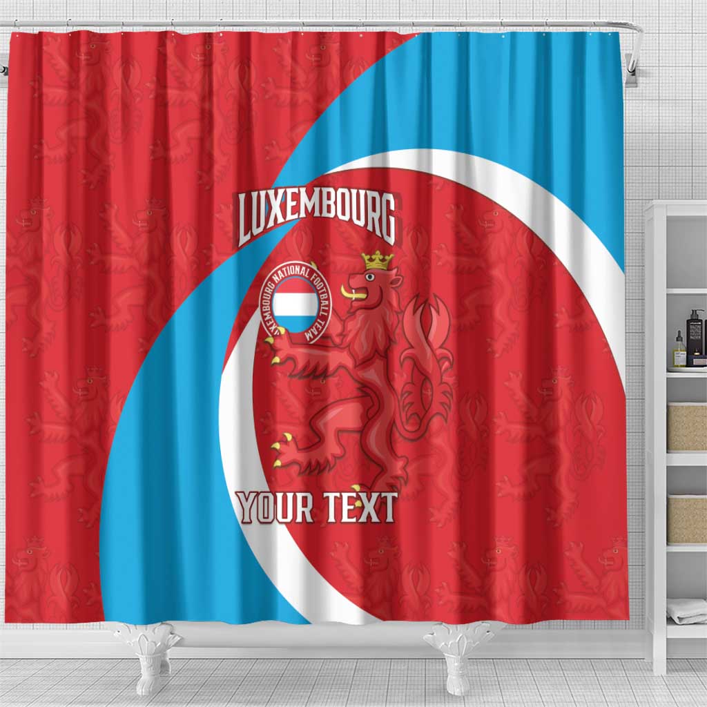 Custom Luxembourg Football Shower Curtain Allez Les Lions Rouges LT14
