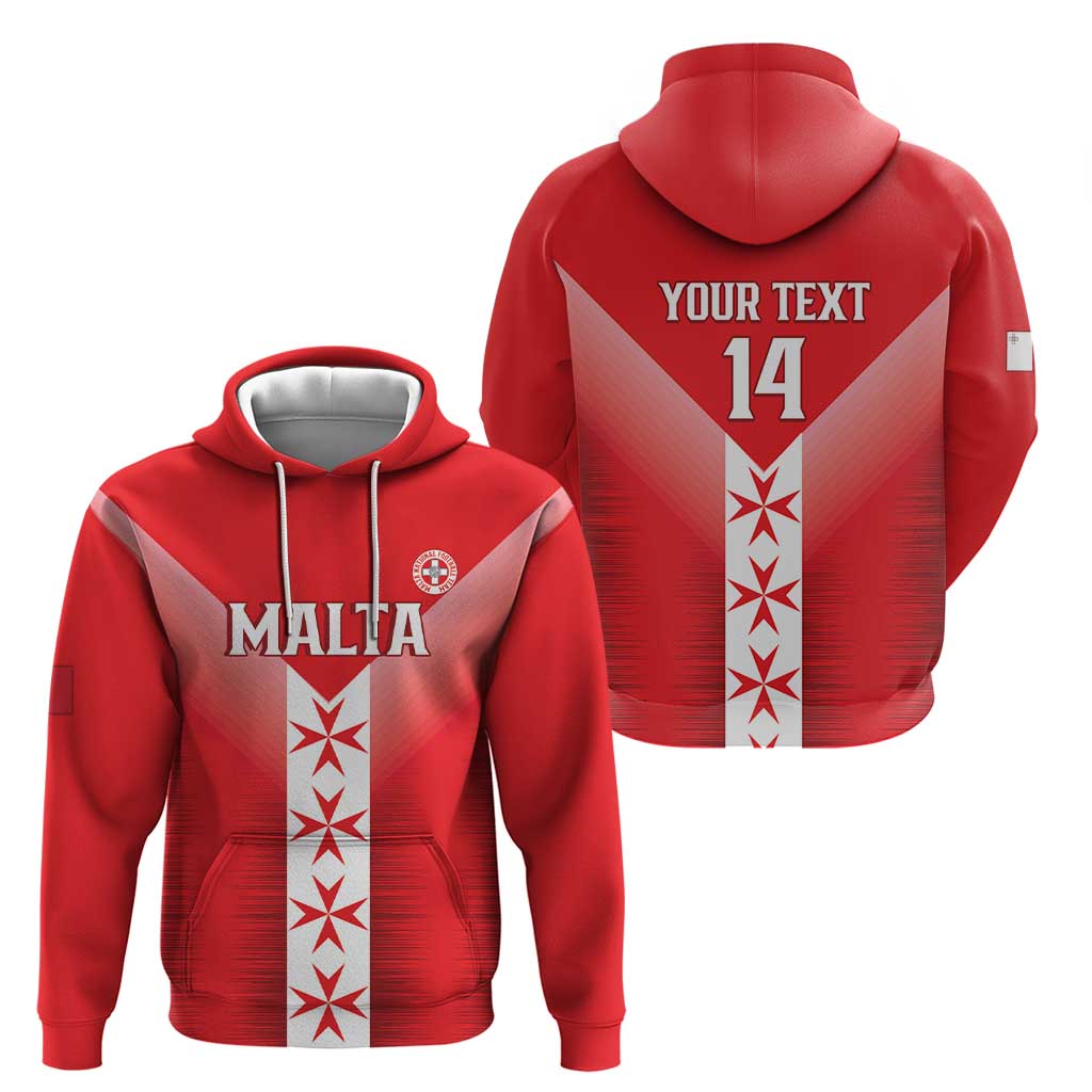 Custom Malta Football Hoodie Maltese Cross Sporty Style LT14