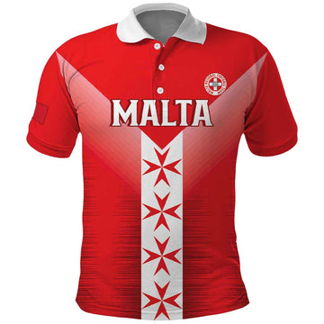 Custom Malta Football Polo Shirt Maltese Cross Sporty Style LT14
