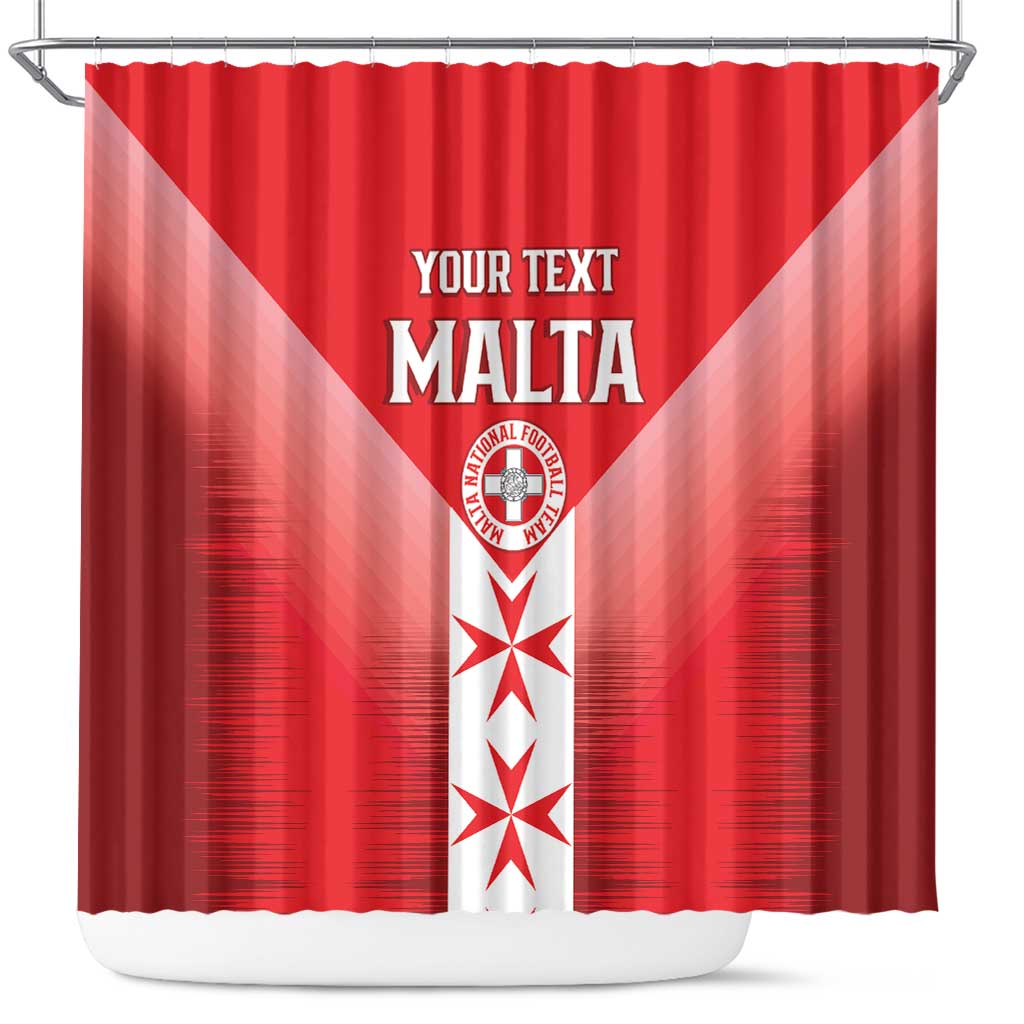 Custom Malta Football Shower Curtain Maltese Cross Sporty Style LT14