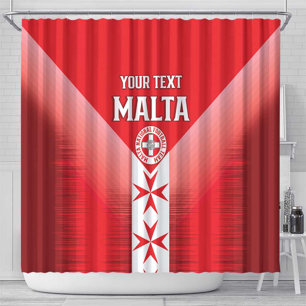 Custom Malta Football Shower Curtain Maltese Cross Sporty Style LT14