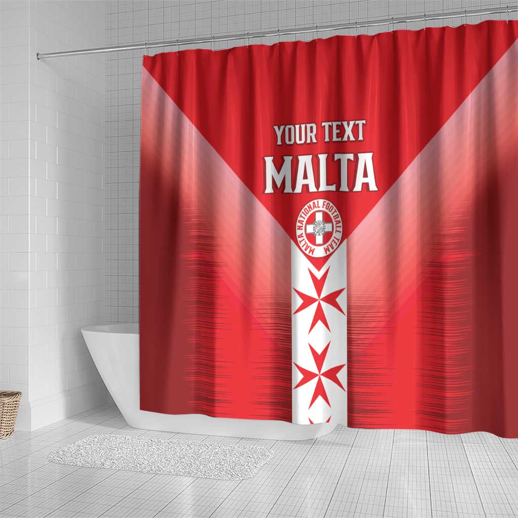 Custom Malta Football Shower Curtain Maltese Cross Sporty Style LT14