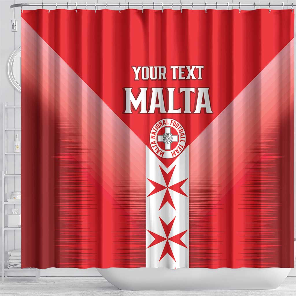 Custom Malta Football Shower Curtain Maltese Cross Sporty Style LT14