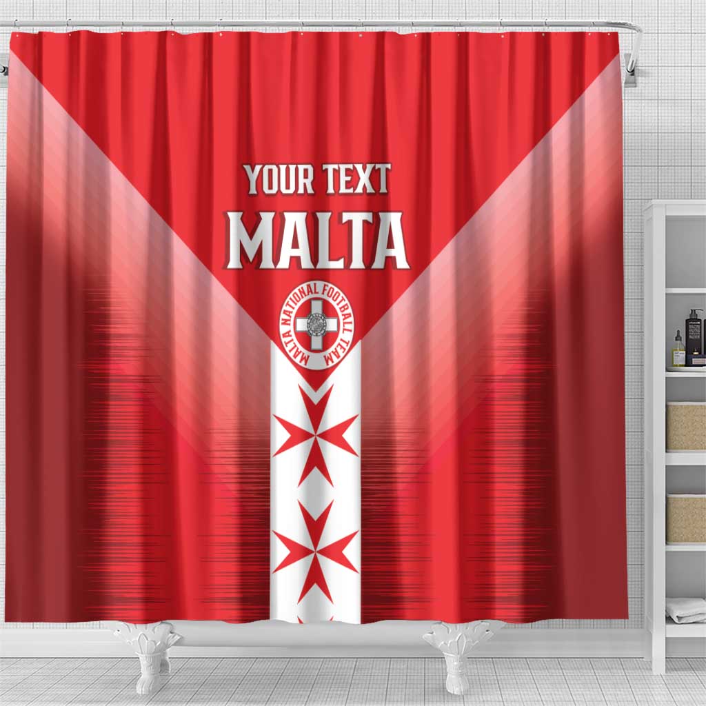 Custom Malta Football Shower Curtain Maltese Cross Sporty Style LT14