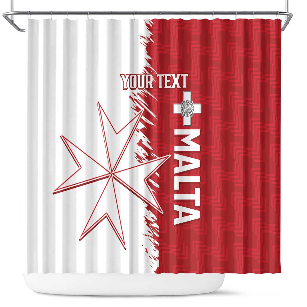 Custom Malta Football Shower Curtain Go Champions Flag Style LT14