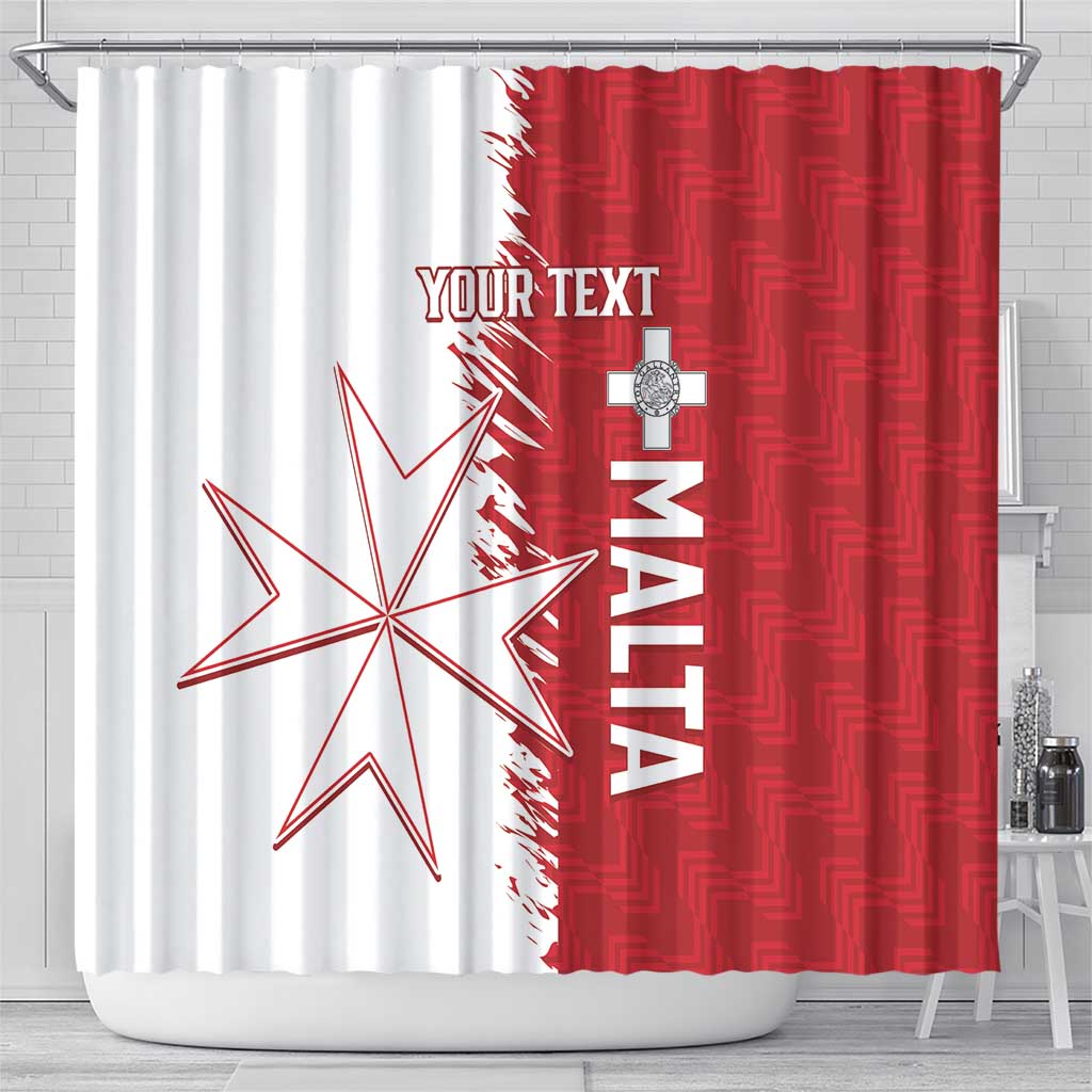Custom Malta Football Shower Curtain Go Champions Flag Style LT14