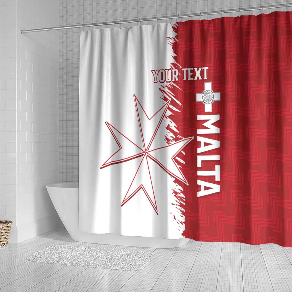 Custom Malta Football Shower Curtain Go Champions Flag Style LT14
