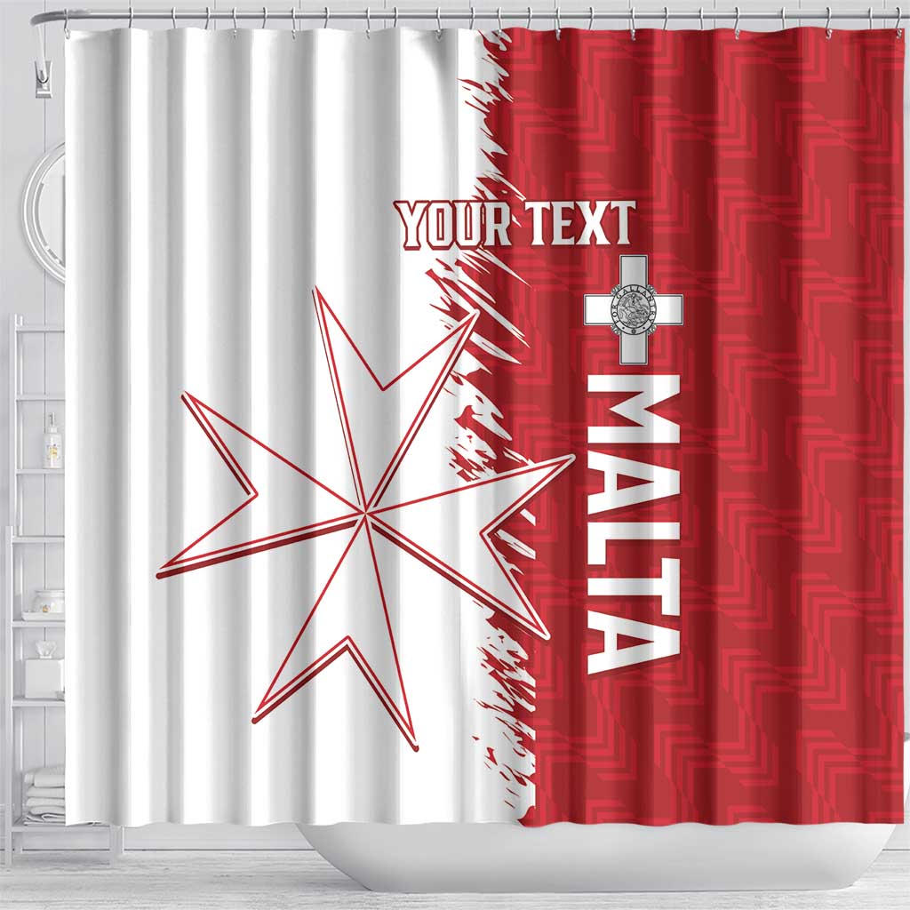 Custom Malta Football Shower Curtain Go Champions Flag Style LT14