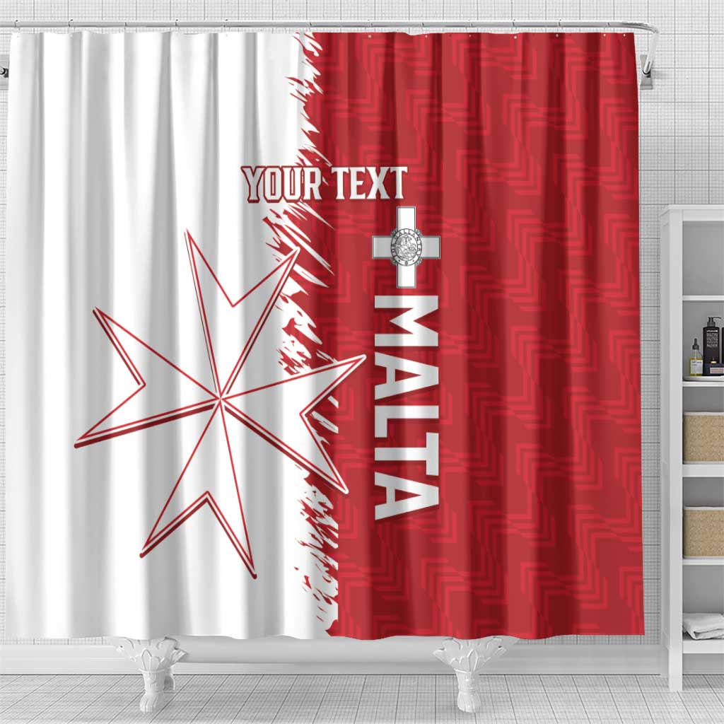 Custom Malta Football Shower Curtain Go Champions Flag Style LT14