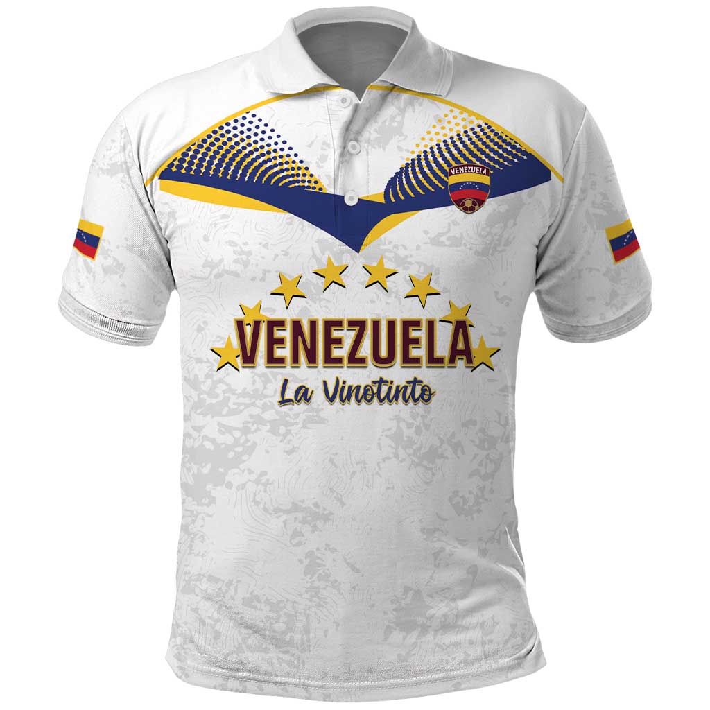 Custom Venezuela Football Polo Shirt Come On La Vinotinto White LT14
