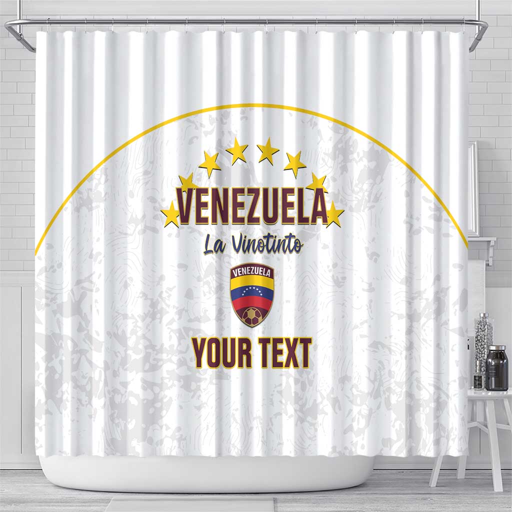 Custom Venezuela Football Shower Curtain Come On La Vinotinto White LT14