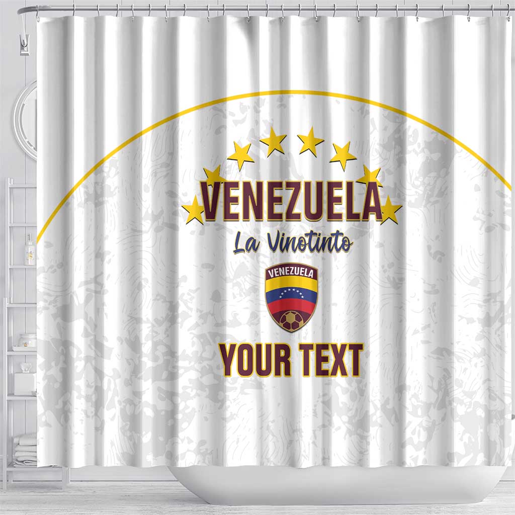 Custom Venezuela Football Shower Curtain Come On La Vinotinto White LT14