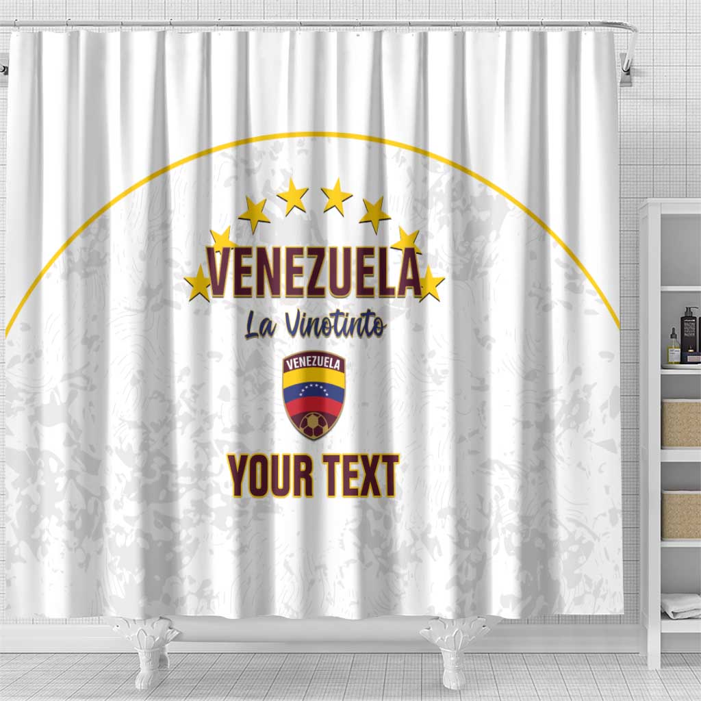 Custom Venezuela Football Shower Curtain Come On La Vinotinto White LT14