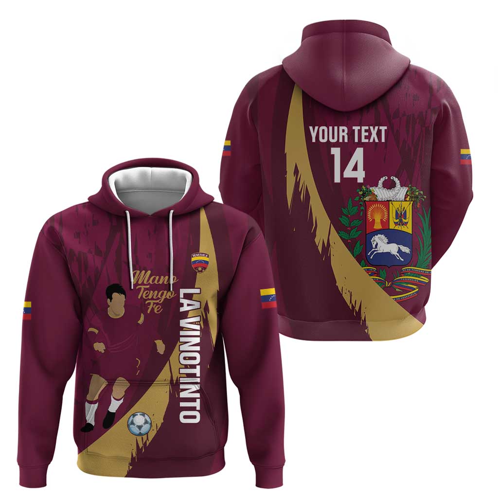 Custom Venezuela Football Hoodie Mano Tengo Fe La Vinotinto LT14