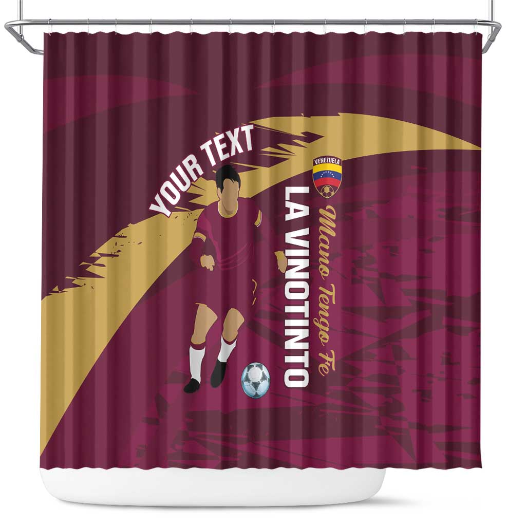Custom Venezuela Football Shower Curtain Mano Tengo Fe La Vinotinto LT14