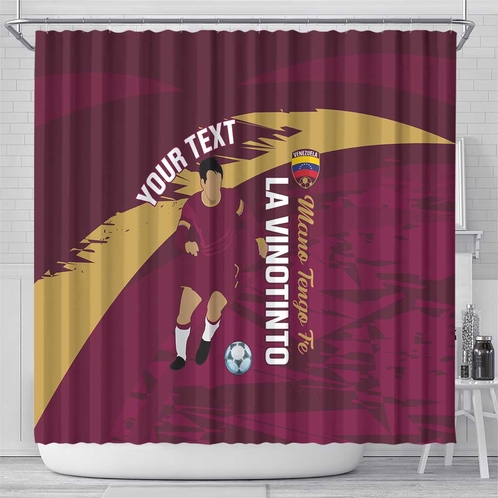 Custom Venezuela Football Shower Curtain Mano Tengo Fe La Vinotinto LT14