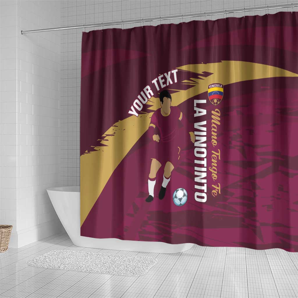 Custom Venezuela Football Shower Curtain Mano Tengo Fe La Vinotinto LT14