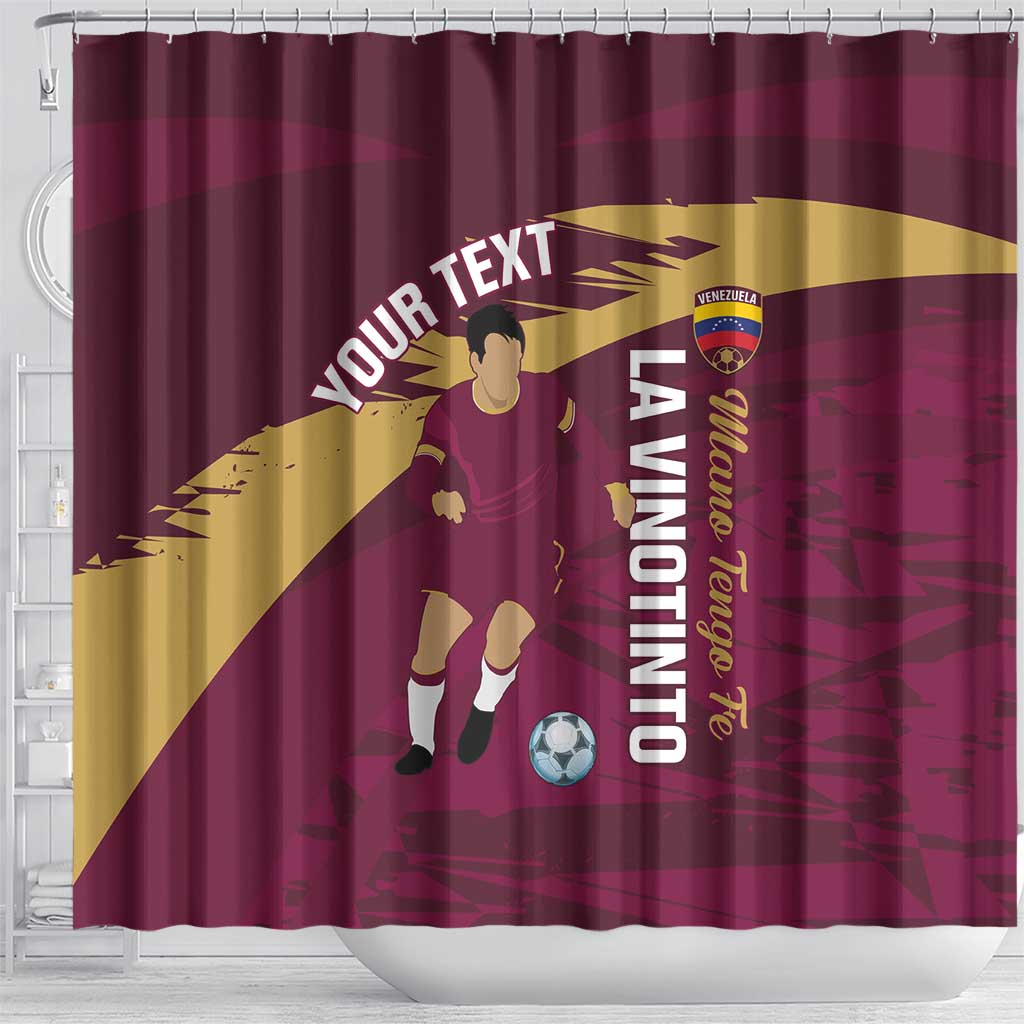 Custom Venezuela Football Shower Curtain Mano Tengo Fe La Vinotinto LT14