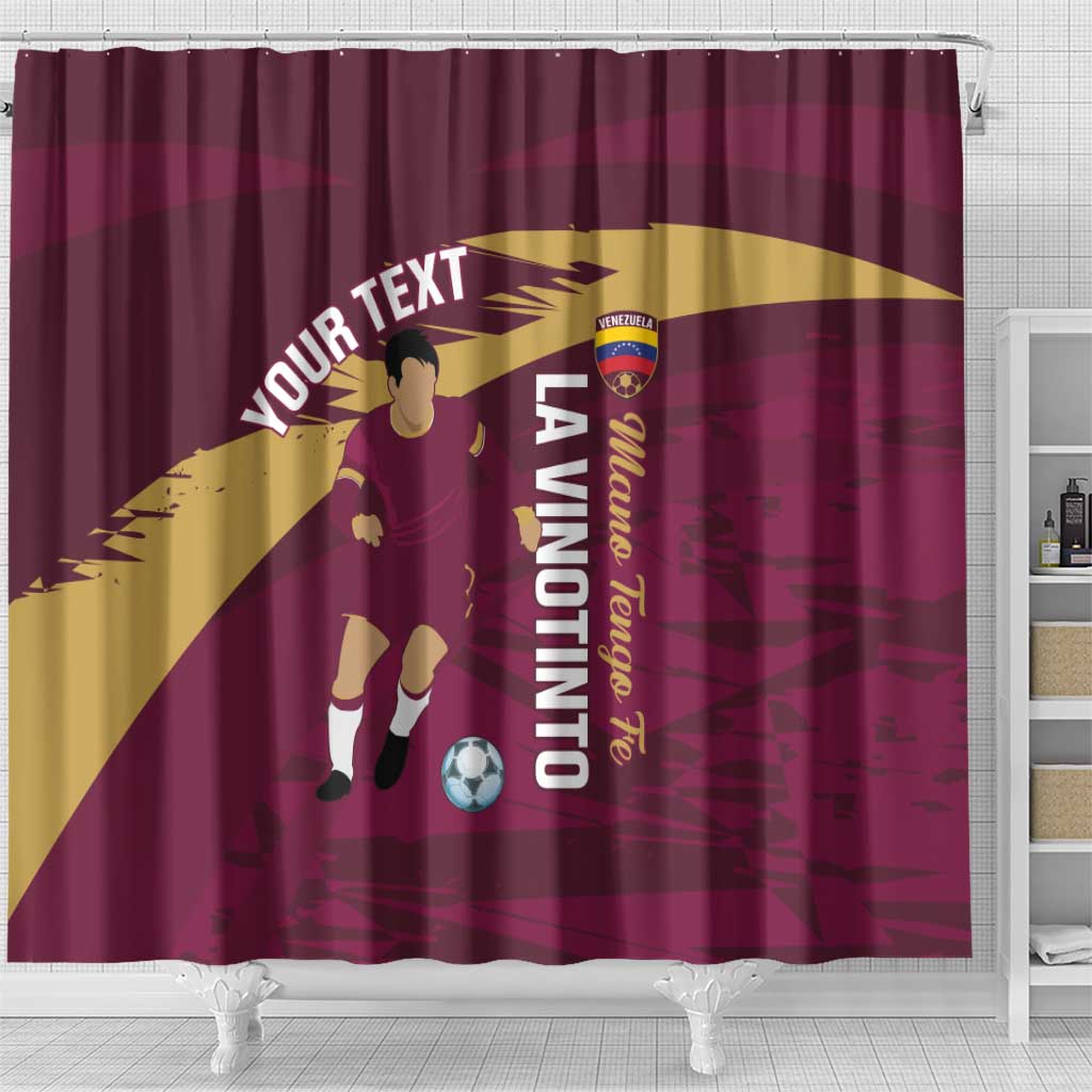 Custom Venezuela Football Shower Curtain Mano Tengo Fe La Vinotinto LT14