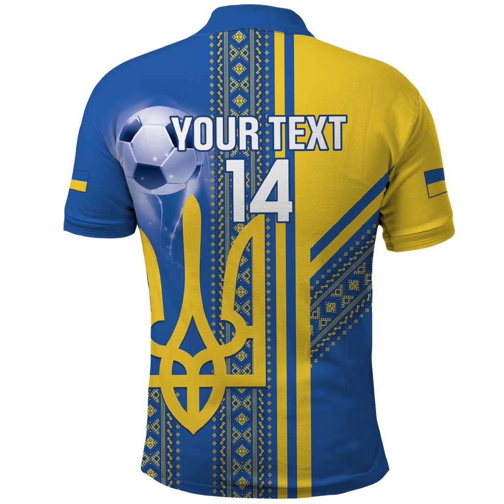 Custom Ukraine Football Polo Shirt Go Blue And Yellow Folk Pattern LT14