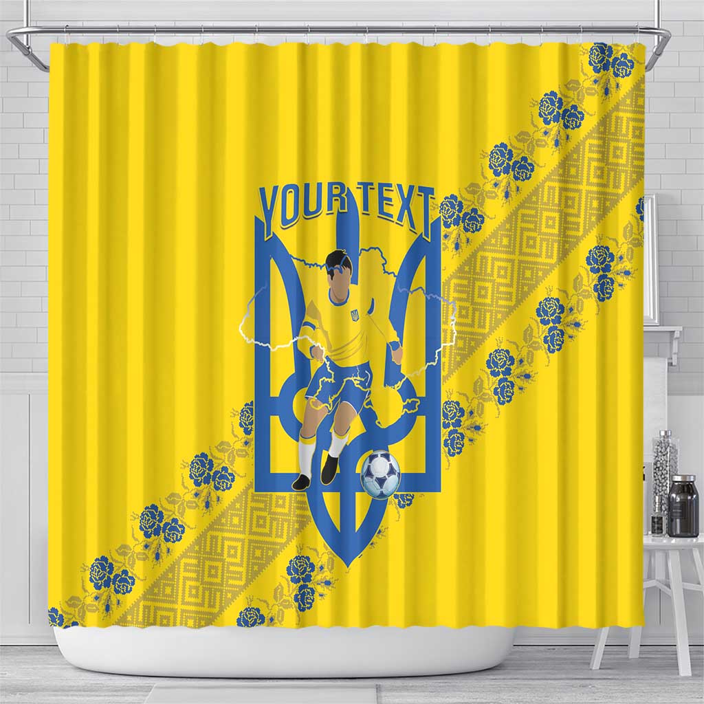 Personalised Ukraine Football Shower Curtain Glory to Ukrainian LT14
