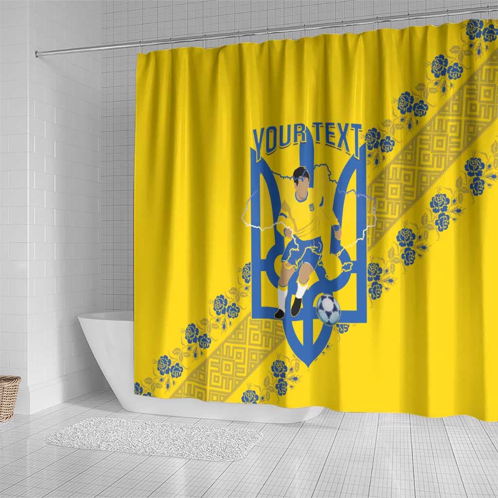 Personalised Ukraine Football Shower Curtain Glory to Ukrainian LT14